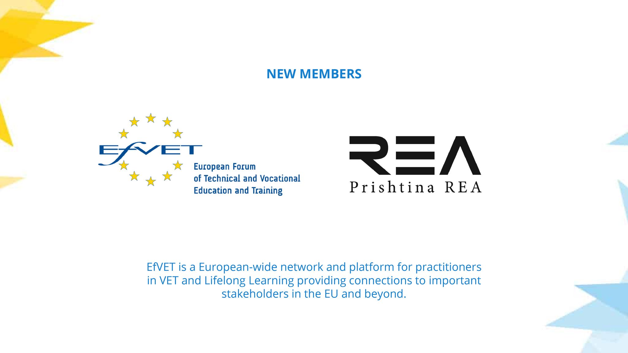 Prishtina REA, the newest member of EfVET –  the European Forum of Technical and Vocational Education and Training
