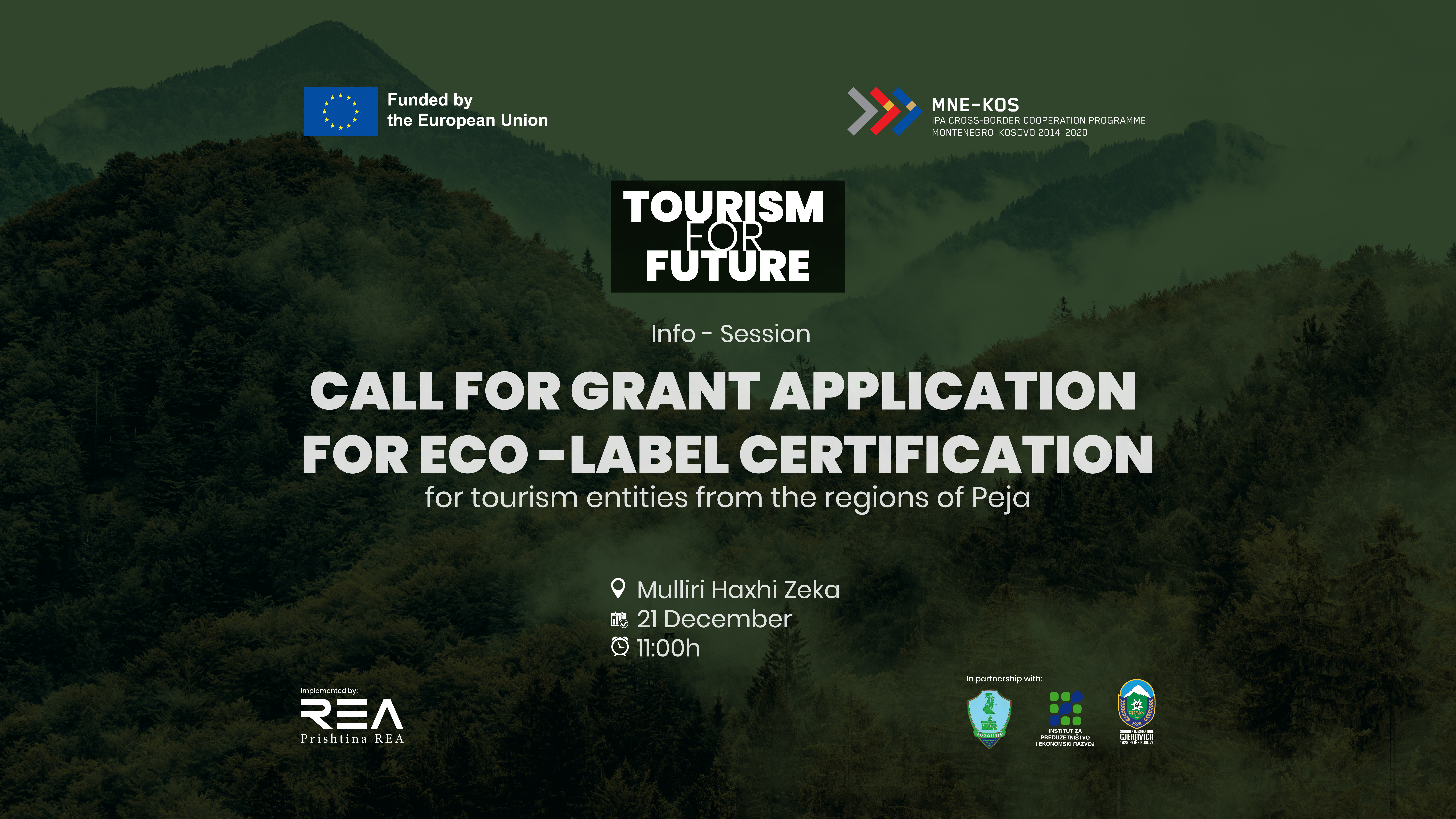 Call for Grants -Tourism for Future Project