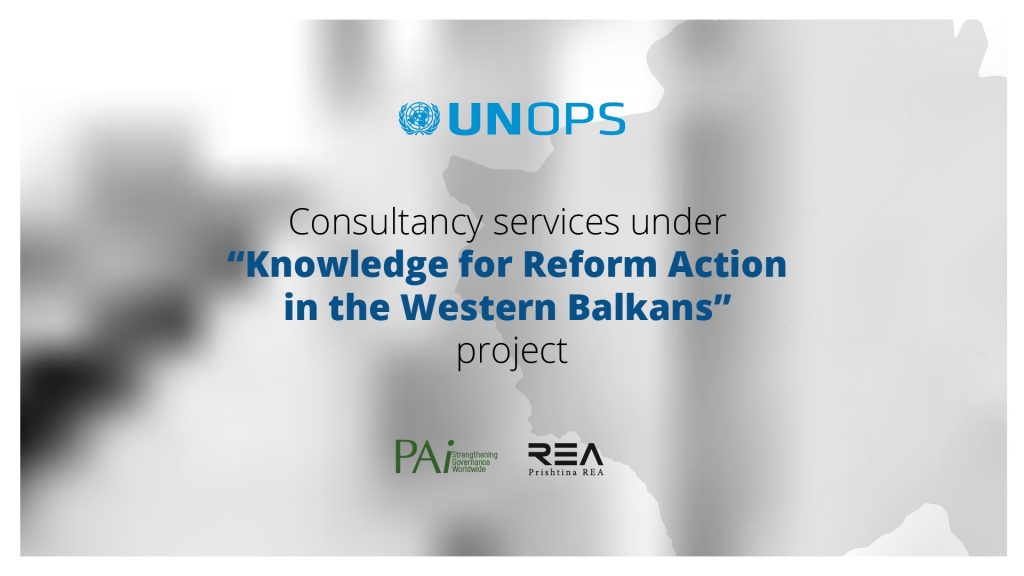 New project- Consultancy services under  “Knowledge for Reform Action in the Western Balkans” project