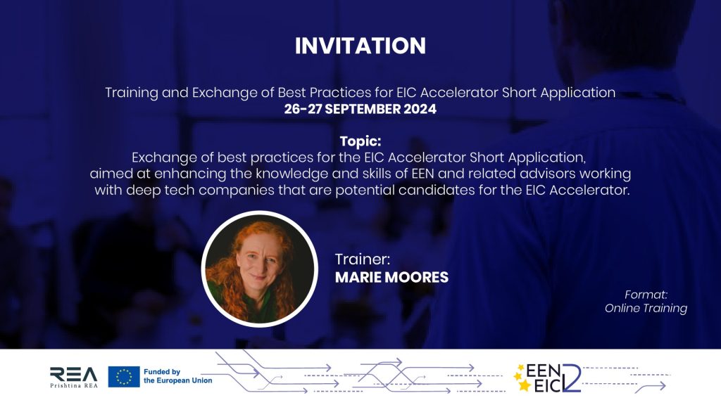 Training and Exchange of Best Practices for EIC Accelerator Short Application
