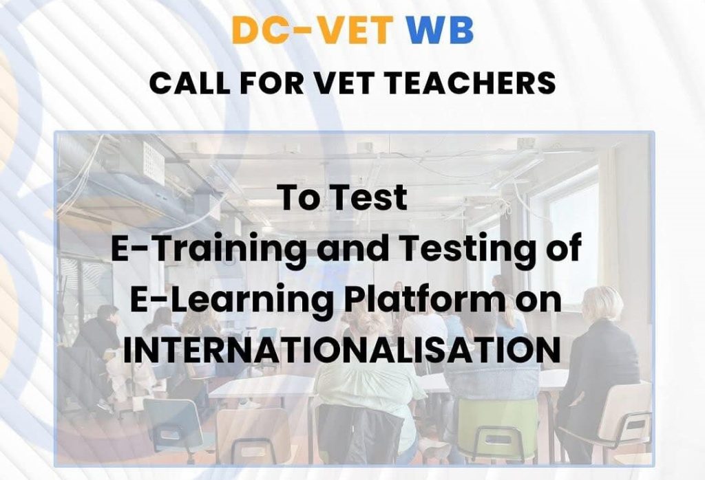 Call for Teachers to Test  E-Training and Testing of E-Learning Platform on Internationalization